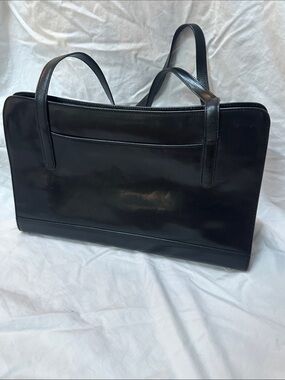 Monsac Black Leather Shoulder Bag